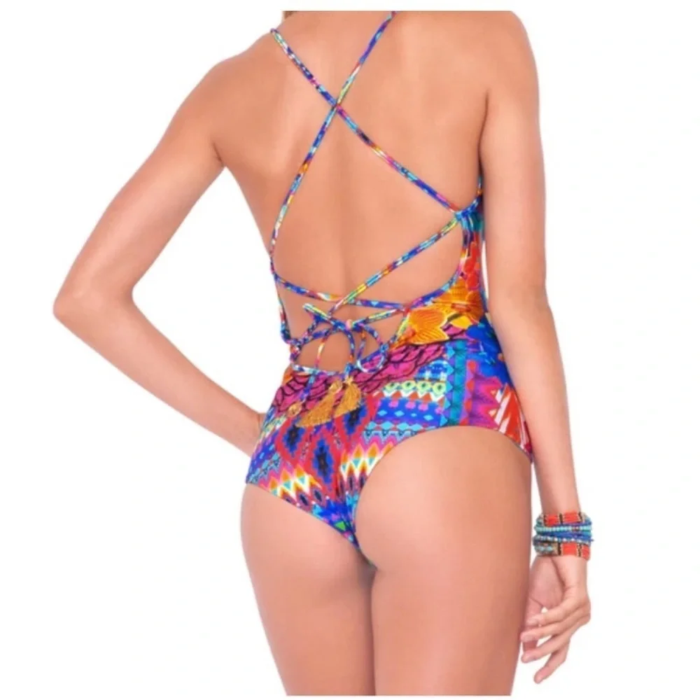 Luli Fama Miami Tribal Beach Be Scene One piece Swim Suit
